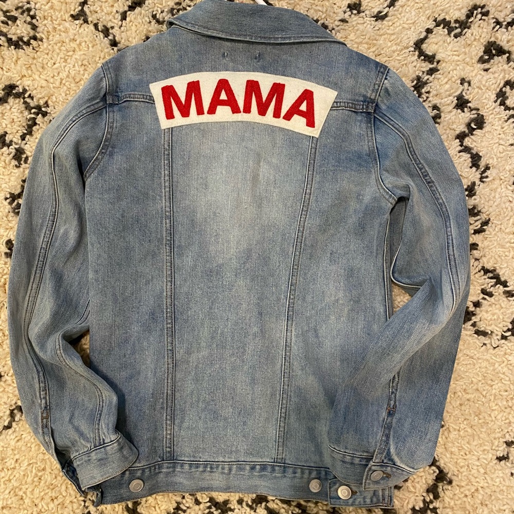 Denim Jacket with 'MAMA' Patch